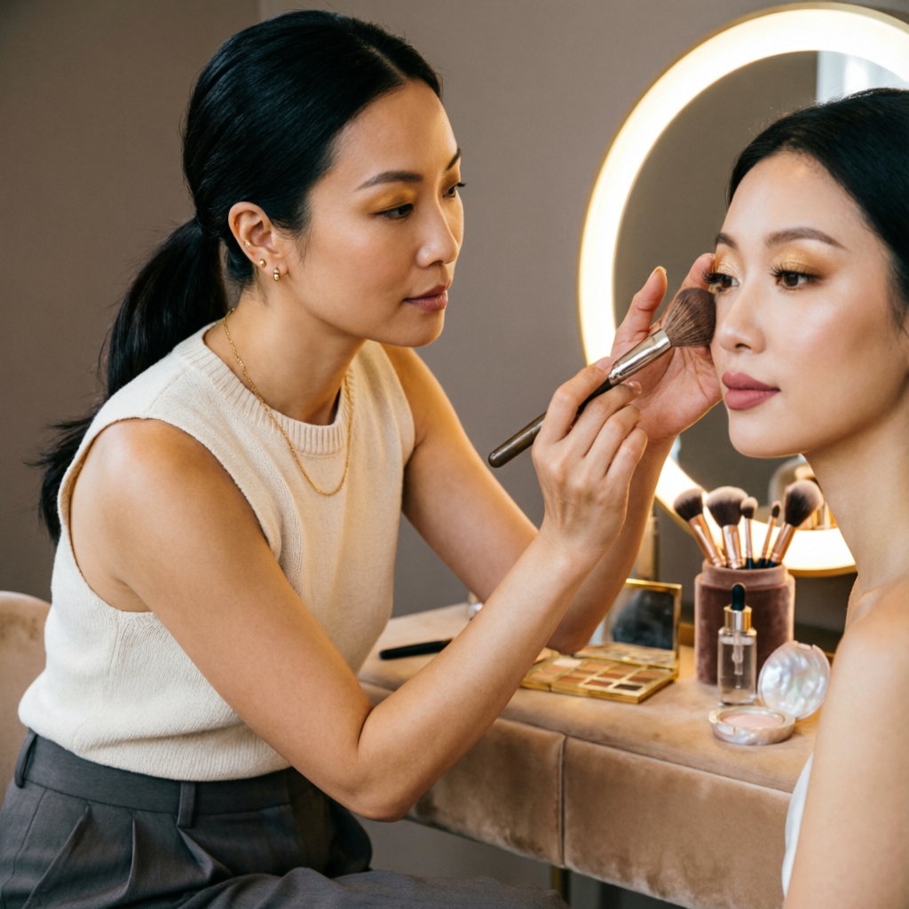 Bridal makeup session